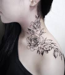 In this case, the plain black and white rose is a good contrast to the bright colors of the other tattoos in the collection. 16 Best Shoulder Simple Tattoos Pictures Momcanvas