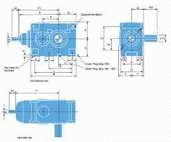 Dimensional Chart Double Reduction Bevel Helical Gearboxes