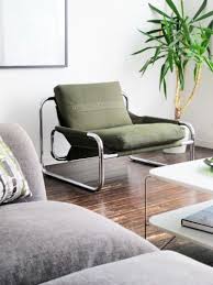 Vintage Re Upholstered 70 S Chrome Cantilever Lounge Chair Army Canvas Retro