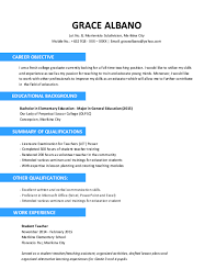22 w mall road queen city filipinas. Pdf Sample Resume Format For Fresh Graduates Two Page 3 Template Ruq Wee Academia Edu