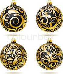 Well, have no fear because wayfair is here for all of your christmas ornaments. Set Of Black And Gold Christmas Balls Stock Vector Colourbox