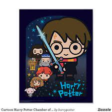 Cartoon Harry Potter Chamber Of Secrets Graphic Poster Zazzle Com Harry Potter Cartoon Graphic Poster Harry Potter Gifts