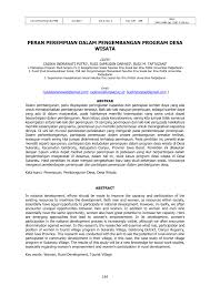 Perencanaan pembangunan nasional dan daerah akan terlaksana dengan baik, sinergis dan terarah apabila diawali dengan perencanaan yang matang dan memperhatikan aspek kontinuitasnya. Pdf Peran Perempuan Dalam Pengembangan Program Desa Wisata