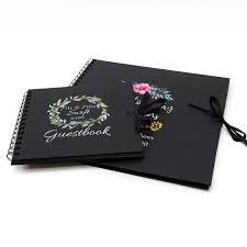 Binding a mystical handmade grimoire / book of shadows! Printed Personalised Guest Book Spiral Black Wedding Signing Book Photo Album