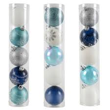 Assorted Silver Blue Plastic Ball Ornament Tube By Ashland Blue Christmas Tree Decorations Blue Christmas Decor Grey Christmas Decor