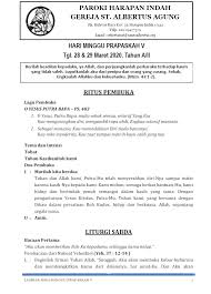 Bacaan liturgi 28 maret / : Live Streaming Misa Minggu 29 Maret 2020 Gereja Santo Albertus