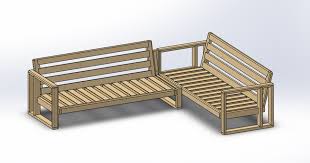 Outdoor furniture options are endless with. Outdoor Sectional 2x4 3d Cad Model Library Grabcad