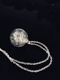 Echte Pusteblumen In Glaskugel Silber Necklace Silver Chain Necklace