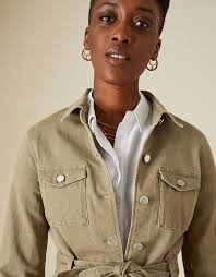 Clarissa Clay Dye Belted Jacket Green