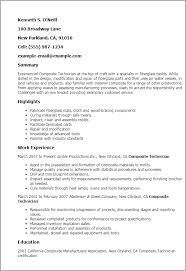 1 composite technician resume templates