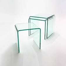 The most common glass nested tables material is glass. Nest Of 3 Glass Side Tables 10mm Clear Abode Interiors