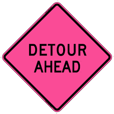 Detour Ahead (RUS) - Bone Safety Signs