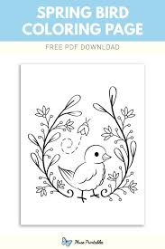 Free Spring Bird Coloring Page In 2020 Bird Coloring Pages Coloring Pages Spring Birds