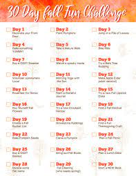 30 Day Challenge 30 Day Fall Activity Challenge Stylish Life For Moms Autumn Activities Fall Fun Challenges Activities
