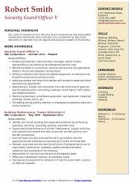 Security guard resume sample inspires you with ideas and examples of what do you put in the objective, skills, responsibilities and duties. Security Guard Resume Samples Qwikresume