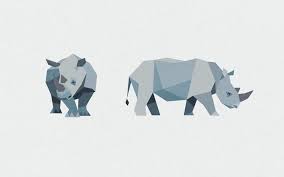 Thearthunters Rhino Illustration Geometric Animals Art
