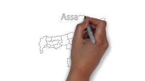 Assam is a region in india that is well known for its wildlife and its lush, green tea plantations. How To Draw Assam Map Youtube