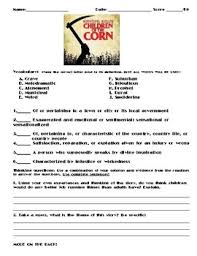 Children Of The Corn By Stephen King Assignment By Needful Things