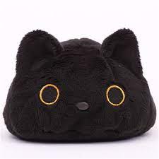 Round Black Kutusita Nyanko Cat Plush Toy Cat Plush Cat Plush Toy Cute Stuffed Animals