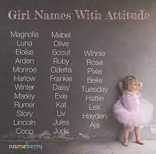 The names' popularity increased from the 1900s up to the 1940s. Madchennamen Mit Attitude Attitude Girl Names Ilustration Attitude Girl Ilustration Madchennamen Mit Cute Baby Names Baby Girl Names Baby Names