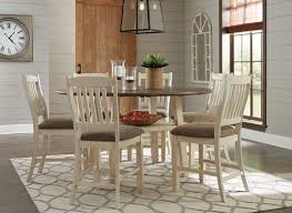 Mecor metal set of 4 bar stools w/removable backrest, 30'' dining counter height chairs with wood seat (antique bronze). Bolanburg Antique White 7 Pc Rectangular Counter Table 6 Upholstered Barstools On Sale At American Furniture Of Slidell Serving Slidell La