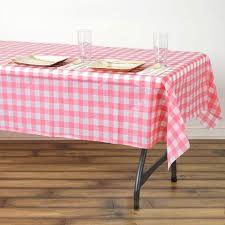 Reeve plaid tablecloth flannel backed vinyl 70 rd beige cabin lodge camp #elrene #lodge. Buffalo Plaid Tablecloths 54 X 72 Rectangular White Pink Disposable Checkered Plastic Vinyl Tablecloth Tableclothsfactory