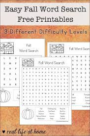 Easy word search, medium word search and hard word search. Free Printable Fall Word Search Sets For Kids Homeschool Giveaways