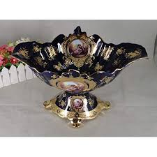 17 Oval Fruit Bowl Centerpiece On Stand In Romance Design Limoges Style Walmart Com Walmart Com