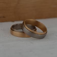 Bi Colour Bands Made With 18ct Rose And White Gold These Wedding Rings Have A Nice Added Step Detail Weddingbands Forhim Forher Whitegold Rosegold Bime