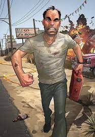 He's the person who's driven purely by desire, resentment, no thought for tomorrow whatsoever. Amazing Comic Illustrations By Patrick Brown Trevor Philips Grand Theft Auto Artwork Trevor Phillips