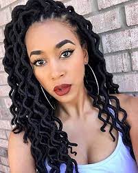 43 Chic Ways To Wear And Style Curly Faux Locs Stayglam Faux Locs Hairstyles Locs Hairstyles Curly Faux Locs