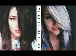 480 Dark Brown To Silver Hair 3 Step Tutorial Youtube Grey Hair Diy Silver Hair Dye Grey Hair Tutorial