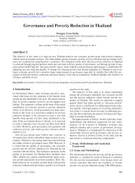 Poverty in the united states of america refers to people who lack sufficient income or material possessions for their needs. Pdf Governance And Poverty Reduction In Thailand