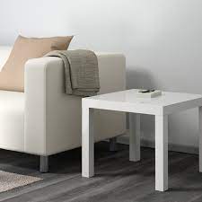 Ikea coffee table black gloss. Lack High Gloss White Side Table 55x55 Cm Ikea