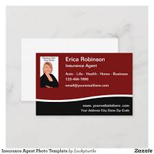 Insurance Agent Photo Template Business Card Zazzle Com In 2020 Life Insurance Marketing Marketing Business Card Insurance Agent