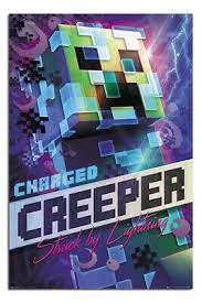 Laminated Minecraft Charged Creeper Poster Officially Licensed 24x36 Minecraft Posters Minecraft Pictures Minecraft Wallpaper