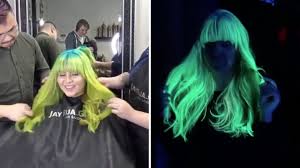 Looking for the best red hair dyes? This Green Hair Color Actually Glows In The Dark Allure
