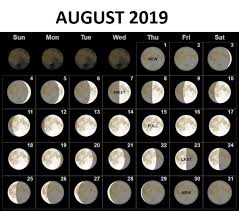 August 2019 Moon Phases Calendar Moon Phase Calendar New