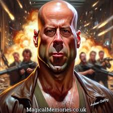 Bruce Willis Caricature by Andrew Oakley
