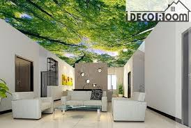 Green Tree Ceiling 2 Wall Paper Wall Print Decal Wall Deco Indoor Wall Mural Wallpaper Wall Deco House Design Design