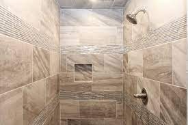 Beige Tile Shower Beige Glass Mosaic Tile Accent Bathroom Shower Walls Beige Tile Bathroom Tile Walk In Shower