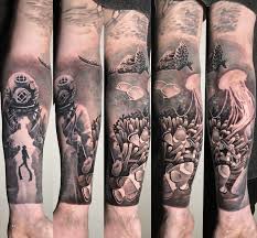 Tetovanie forum > diskusia > tetovanie > tattoo nápady > space/ocean themed sleeve. Black And White Ocean Sleeve Tattoo Novocom Top