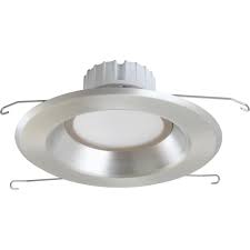 If you have an attic or crawl space directly above the light fixtures, start by drilling a 1/4 inch (~6 mm) hole through the ceiling at the center point of each circle. Volume Lighting 1 Light Indoor Outdoor 6 In 3000k Brushed Nickel Integrated Led Recessed Retrofit Downlight And Round Trim And Lens V8650 33 The Home Depot