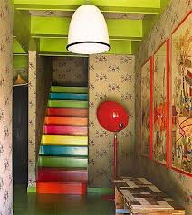 12 bold creative painted staircase ideas. Wooden Stairs With Painted Stripes Updating Interior Design In Creative Style