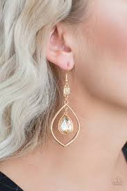 Paparazzi accessories are always fabulous, always fashionable, and always $5. Priceless Gold Rhinestone Teardrop Earrings Paparazzi Accessories