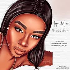 Digital Planner Stickers, Black Girl Clipart, Fashion Clipart, Clipart PNG,  Digital Stickers, Cute African American Woman