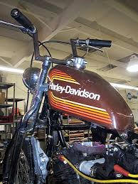 Brown Orange Amf Sportster Tank Motorcycle Tank Harley Davidson Baggers Motorcycle Paint Jobs