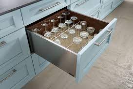 Shop online 24 hours a day! Custom Wine Glass Storage By Wood Mode Shown In Designer Opaque Aqua Shade On Maple Bespoke Kitchen Design Kitchen Drawer Organization Wine Glass Storage