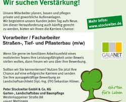 Diese und weitere vorlagen zum bewerbungsanschreiben gibts hier zum download! Stockreiter Garten Landschaftsbau Und Baumpflege Neue Kollegen Gesucht