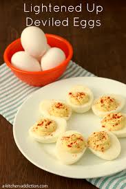 Lightened Up Deviled Eggs A Kitchen Addiction